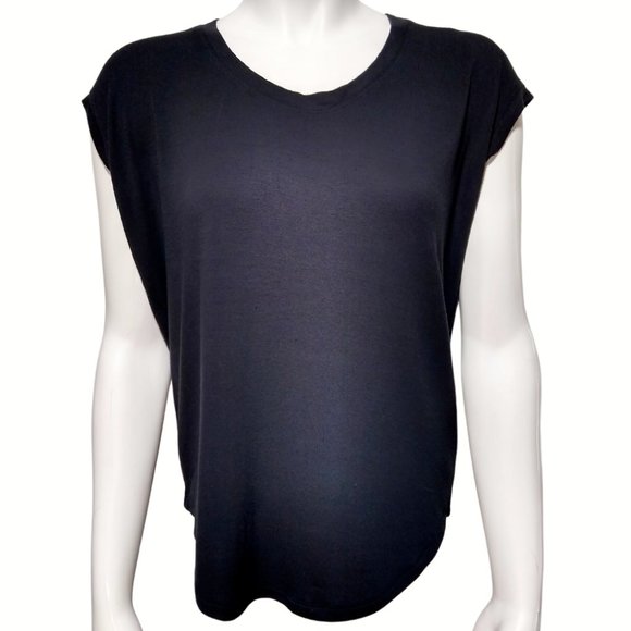 Athleta Dolman Oversized Top size XXS or 2XS Modal Black t-Shirt Muscle - Picture 2 of 7